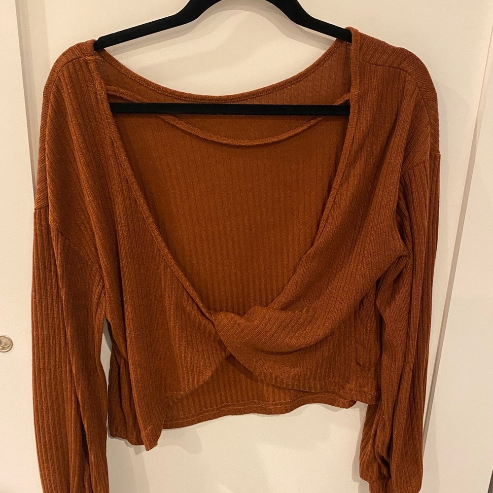 open back ribbed sweater